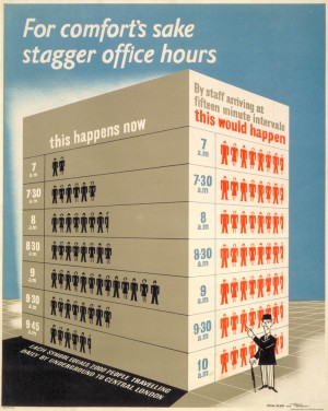 London Underground Stagger office hours poster